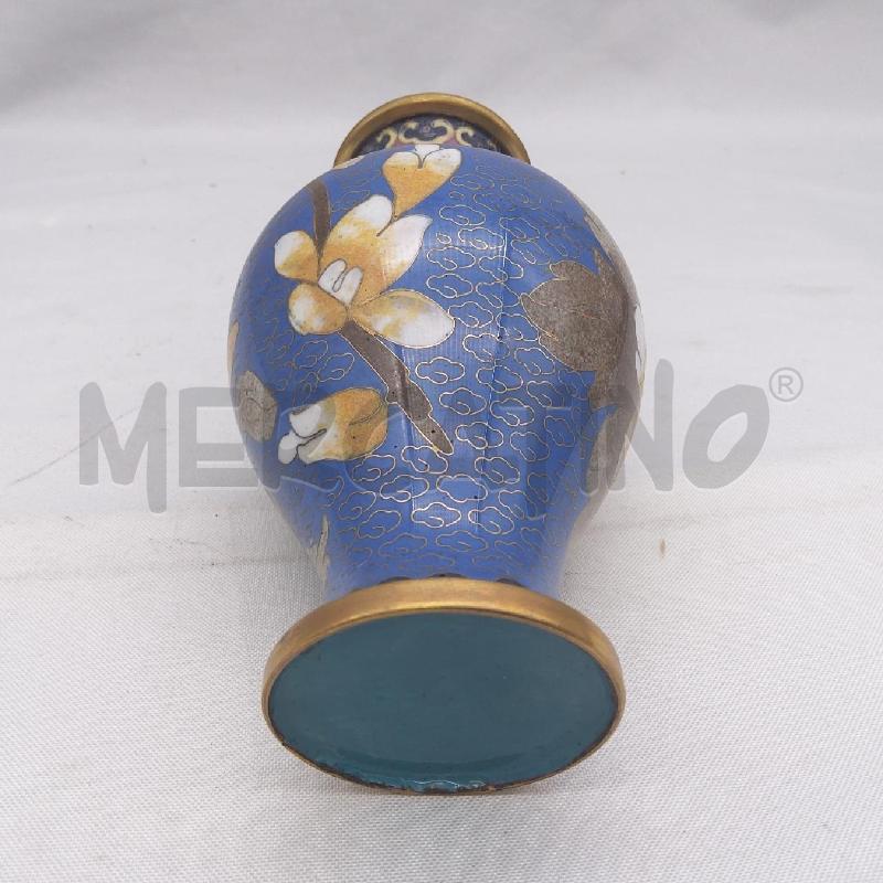 VASETTO CLOISONNETTE AZZ FIORE GIALLO UCCELLINO | Mercatino dell'Usato San maurizio canavese 4