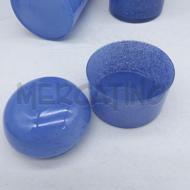 VASI TRITTICO VETRO AZZURRO 2 VASI CILINDRO + SCATOLA | Mercatino dell'Usato San maurizio canavese 3