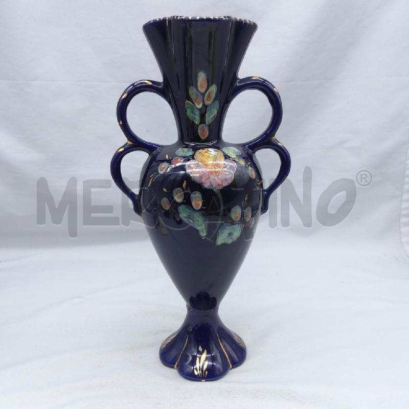 VASO ANFORA BLU COBALTO DECORO AZZURRO ORO | Mercatino dell'Usato San maurizio canavese 1