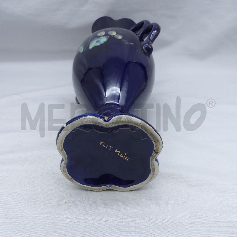 VASO ANFORA BLU COBALTO DECORO AZZURRO ORO | Mercatino dell'Usato San maurizio canavese 5