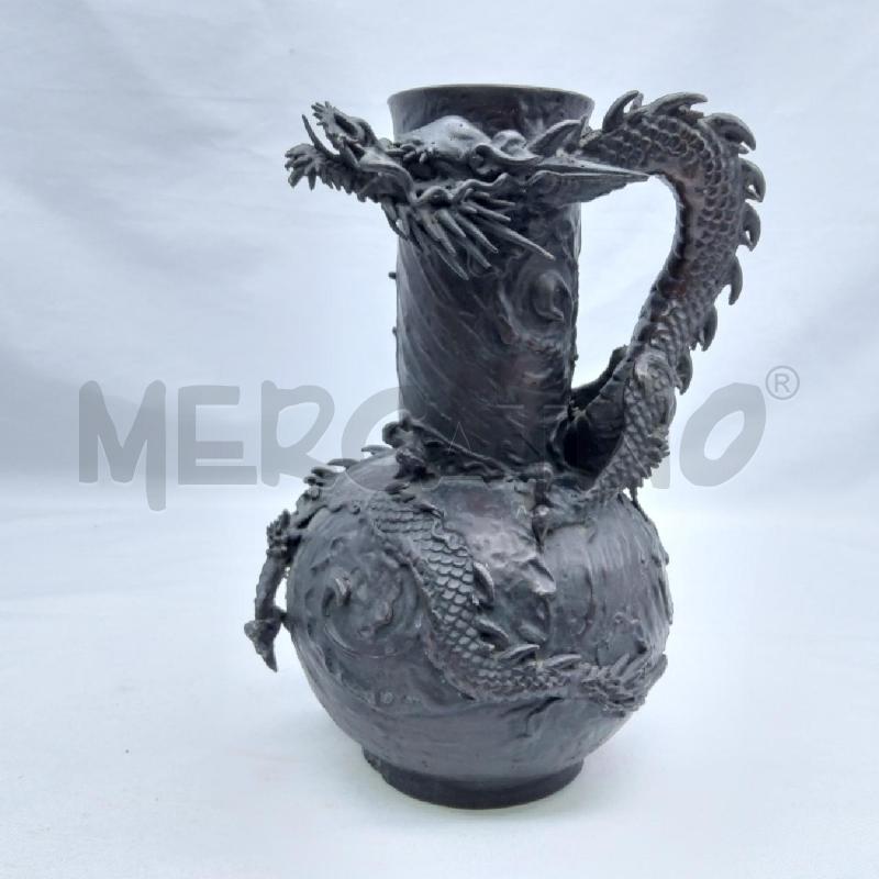 VASO ANTICO METALLO GIAPPONESE DRAGONE  | Mercatino dell'Usato San maurizio canavese 1
