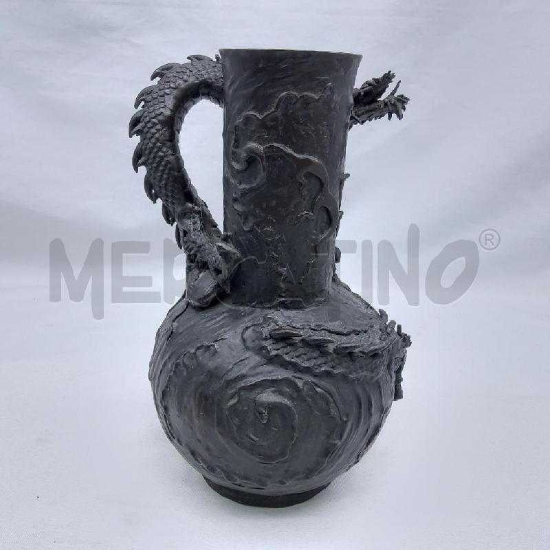 VASO ANTICO METALLO GIAPPONESE DRAGONE  | Mercatino dell'Usato San maurizio canavese 3
