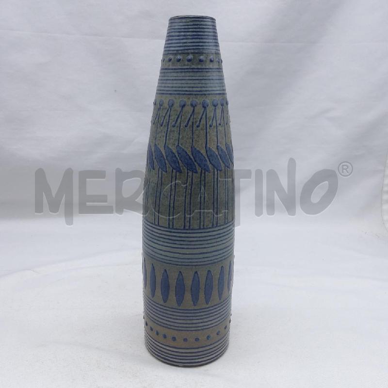 VASO CERAMICA 5 70 A BOTTIGLIA BLU UCCELLI STILIZZATI | Mercatino dell'Usato San maurizio canavese 1