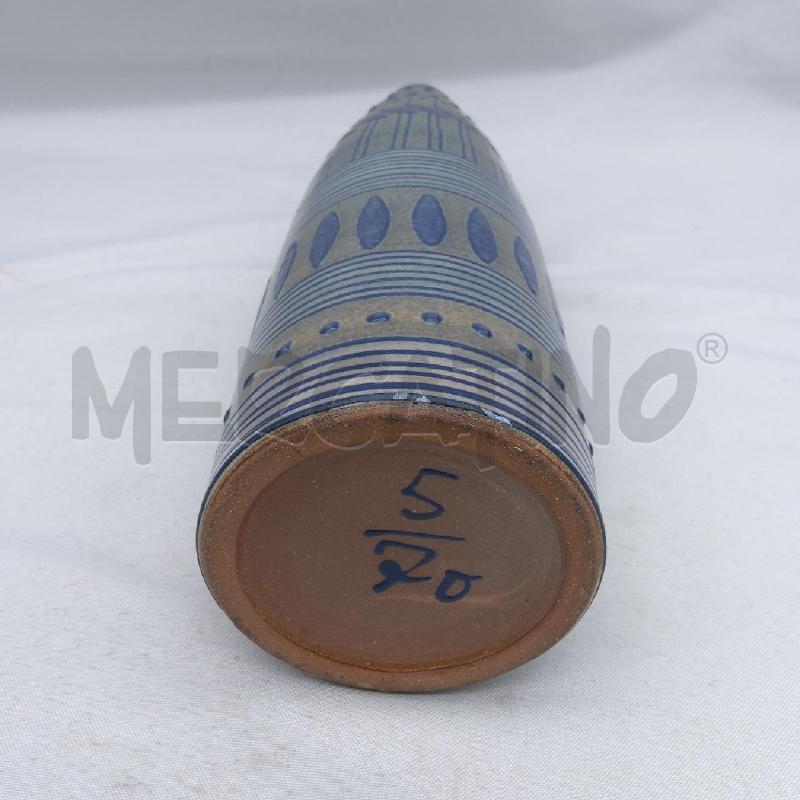 VASO CERAMICA 5 70 A BOTTIGLIA BLU UCCELLI STILIZZATI | Mercatino dell'Usato San maurizio canavese 3