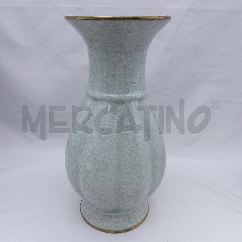 VASO CERAMICA GRIGIO H 38 EFFETTO CRAQUELE | Mercatino dell'Usato San maurizio canavese 1