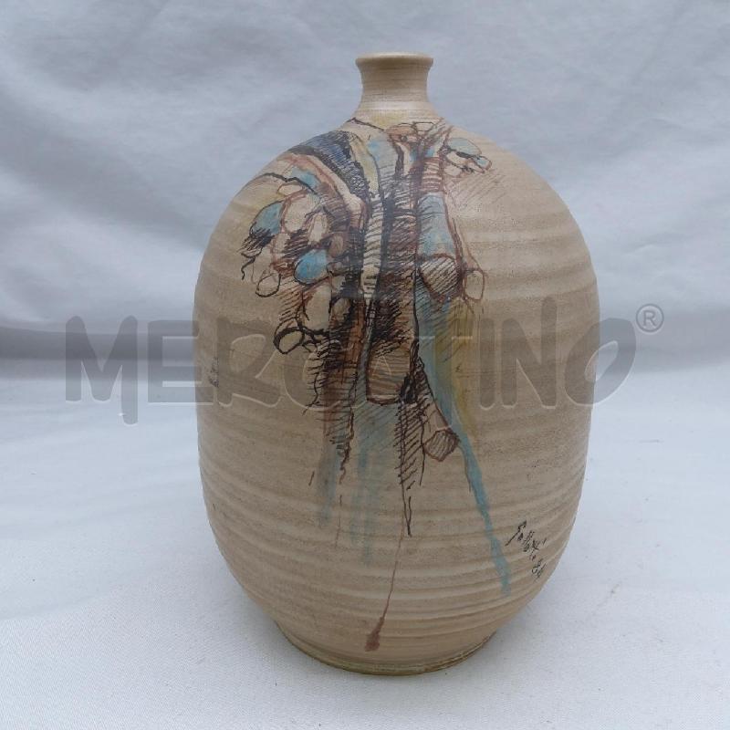 VASO CERAMICA KAMARES GALLOTTI 84 BEIGE AZZURRO | Mercatino dell'Usato San maurizio canavese 1