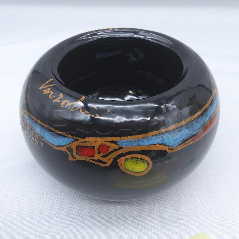 VASO CERAMICA VERZOLINI NERO DISEGNO ASTRATTO | Mercatino dell'Usato San maurizio canavese 2