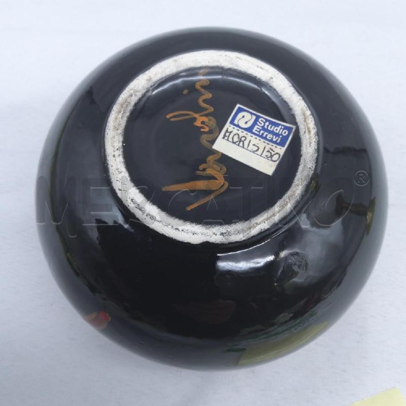 VASO CERAMICA VERZOLINI NERO DISEGNO ASTRATTO | Mercatino dell'Usato San maurizio canavese 3