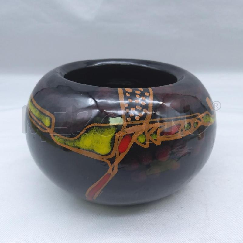 VASO CERAMICA VERZOLINI NERO DISEGNO ASTRATTO | Mercatino dell'Usato San maurizio canavese 5