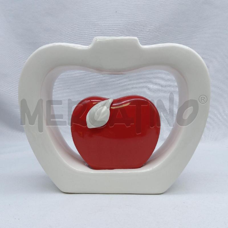 VASO CERAM BCO MELA ROSSA | Mercatino dell'Usato San maurizio canavese 1