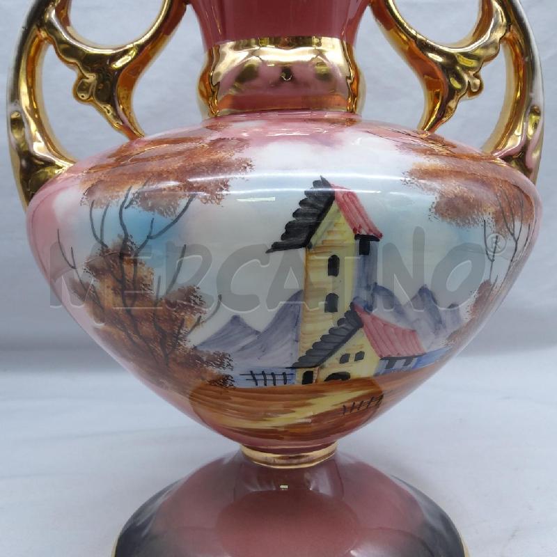 VASO CERAM CANGIANTE ROSA MAN ORO CASOLARE FIRMA ALFA | Mercatino dell'Usato San maurizio canavese 2