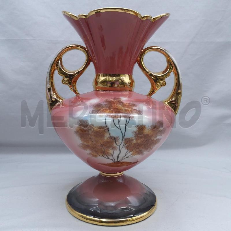 VASO CERAM CANGIANTE ROSA MAN ORO CASOLARE FIRMA ALFA | Mercatino dell'Usato San maurizio canavese 3