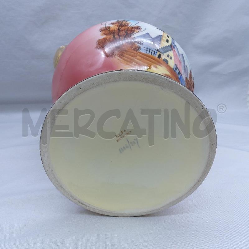 VASO CERAM CANGIANTE ROSA MAN ORO CASOLARE FIRMA ALFA | Mercatino dell'Usato San maurizio canavese 4