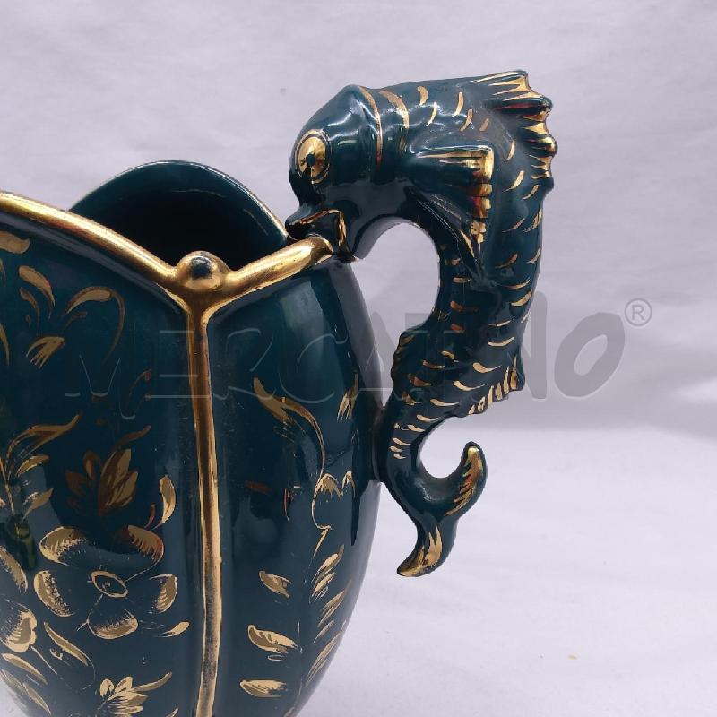 VASO CERAM FIORENTINA VERDE ORO MANICI PESCI AMORFI | Mercatino dell'Usato San maurizio canavese 2
