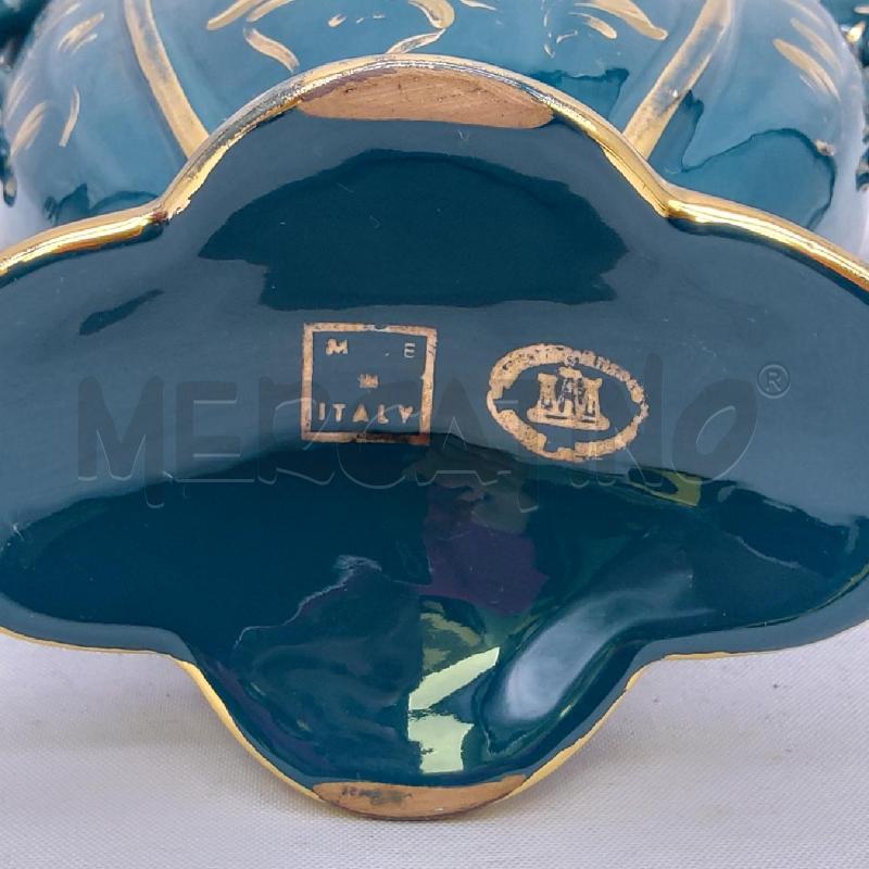 VASO CERAM FIORENTINA VERDE ORO MANICI PESCI AMORFI | Mercatino dell'Usato San maurizio canavese 4