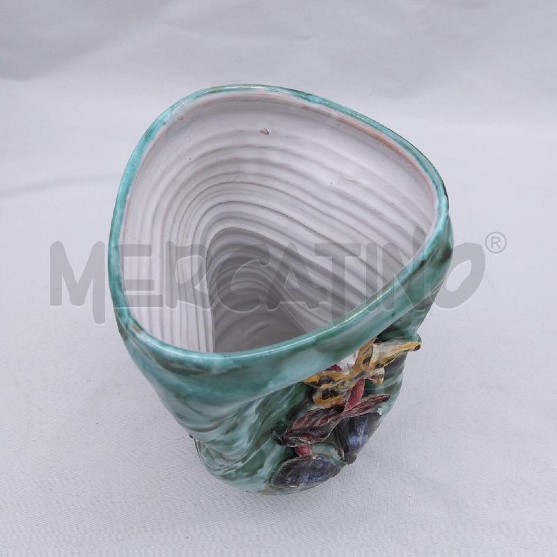 VASO CERAM STROPICCIATO VERDE ESSERI ACQUATICI | Mercatino dell'Usato San maurizio canavese 3