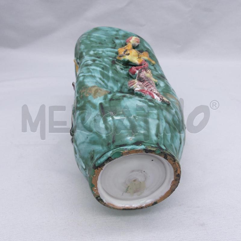 VASO CERAM STROPICCIATO VERDE ESSERI ACQUATICI | Mercatino dell'Usato San maurizio canavese 5
