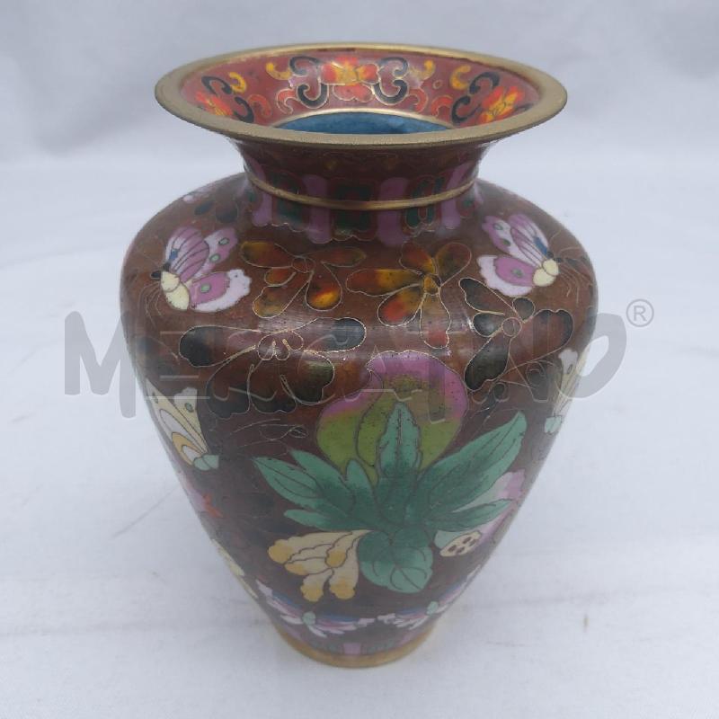 VASO CLOISONNETTE FARFALLE ROSA H 16 | Mercatino dell'Usato San maurizio canavese 1