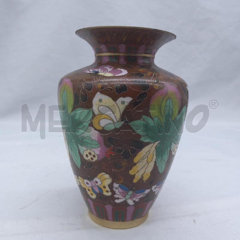 VASO CLOISONNETTE FARFALLE ROSA H 16 | Mercatino dell'Usato San maurizio canavese 2