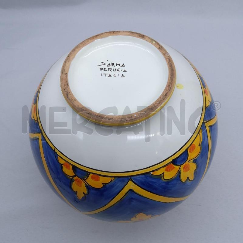 VASO DERUTA ROMBI BLU FIORI E BORDO GIALLO | Mercatino dell'Usato San maurizio canavese 3