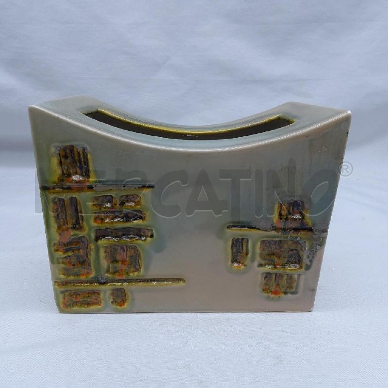 VASO RETTANGOLARE CURVO VERDE BEIGE SFUMATO | Mercatino dell'Usato San maurizio canavese 1