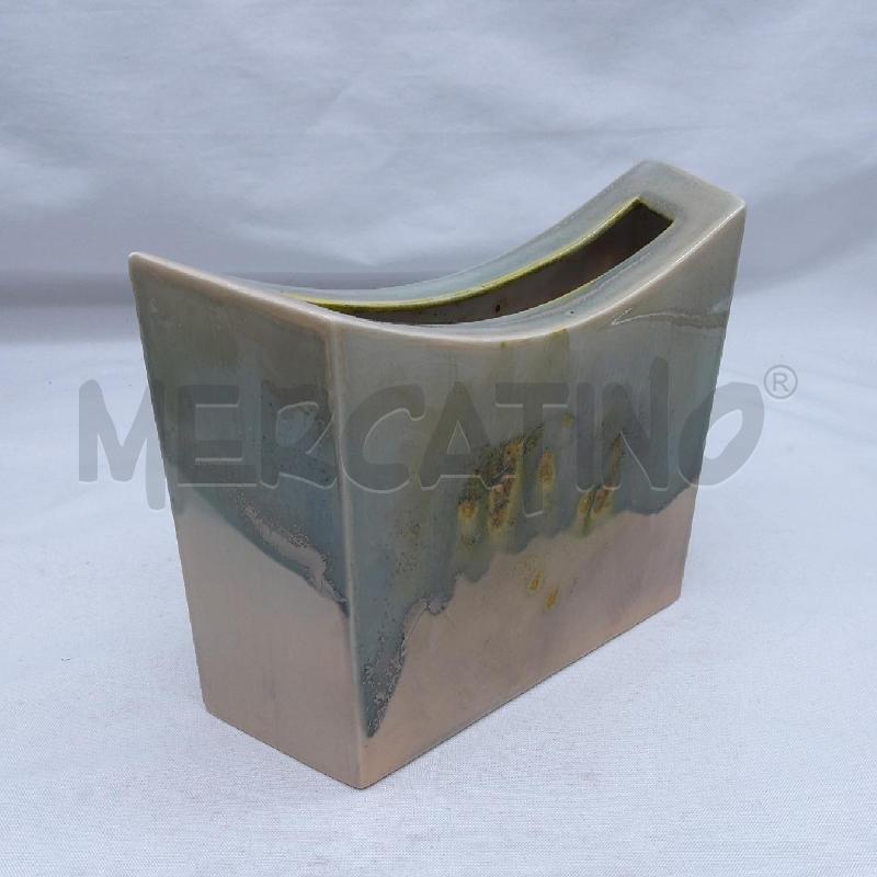 VASO RETTANGOLARE CURVO VERDE BEIGE SFUMATO | Mercatino dell'Usato San maurizio canavese 2