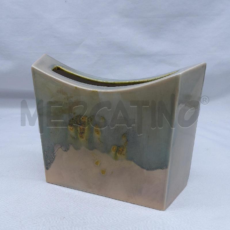 VASO RETTANGOLARE CURVO VERDE BEIGE SFUMATO | Mercatino dell'Usato San maurizio canavese 3
