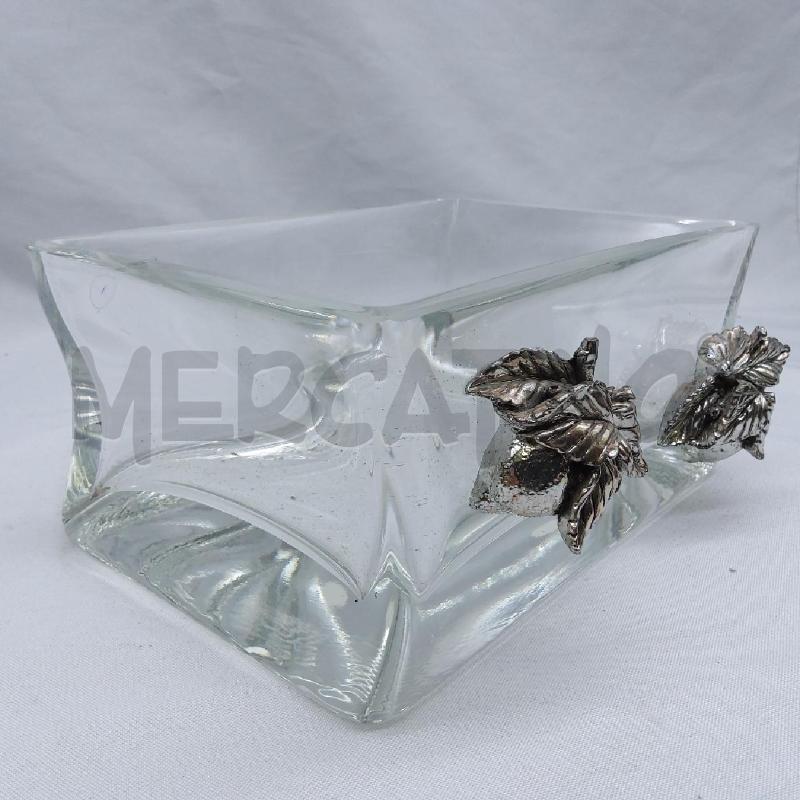 VASO RETT VETRO FOGLILE LAMINA RILIEVO | Mercatino dell'Usato San maurizio canavese 3