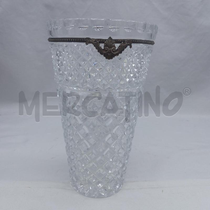 VASO VETRO QUADRATINI CERCHIO METALLO | Mercatino dell'Usato San maurizio canavese 1