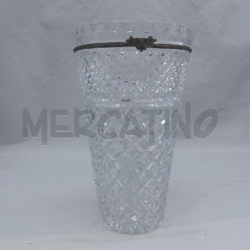 VASO VETRO QUADRATINI CERCHIO METALLO | Mercatino dell'Usato San maurizio canavese 3