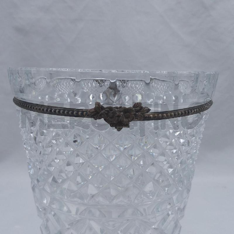 VASO VETRO QUADRATINI CERCHIO METALLO | Mercatino dell'Usato San maurizio canavese 4