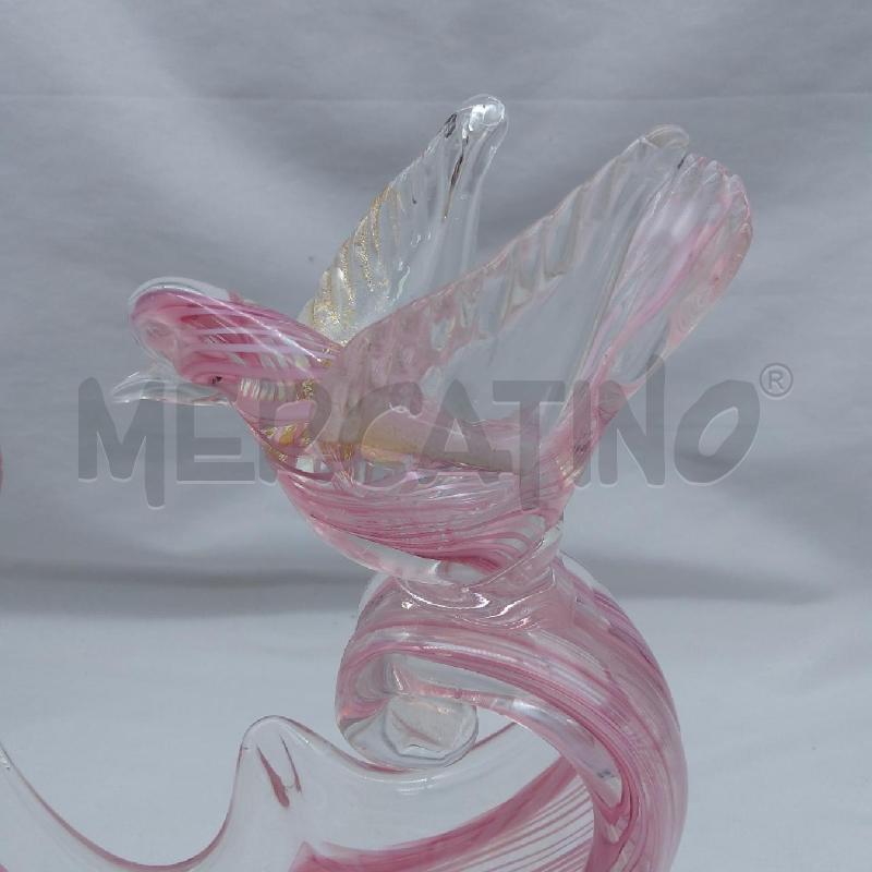 VASO VETRO ROSA UCCELLINO ARCO | Mercatino dell'Usato San maurizio canavese 2
