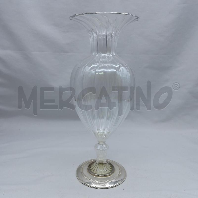 VASO VETRO SOFFIATO BASE ARGENTO CASTELLANI | Mercatino dell'Usato San maurizio canavese 1