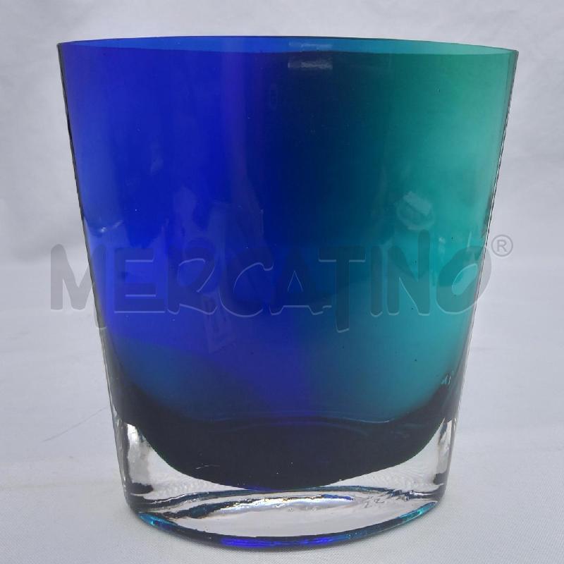 VASO VETRO VERDE AZZURRO SFUMATO | Mercatino dell'Usato San maurizio canavese 2