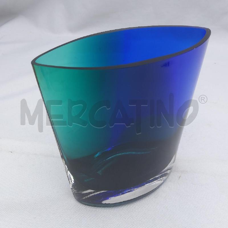 VASO VETRO VERDE AZZURRO SFUMATO | Mercatino dell'Usato San maurizio canavese 3