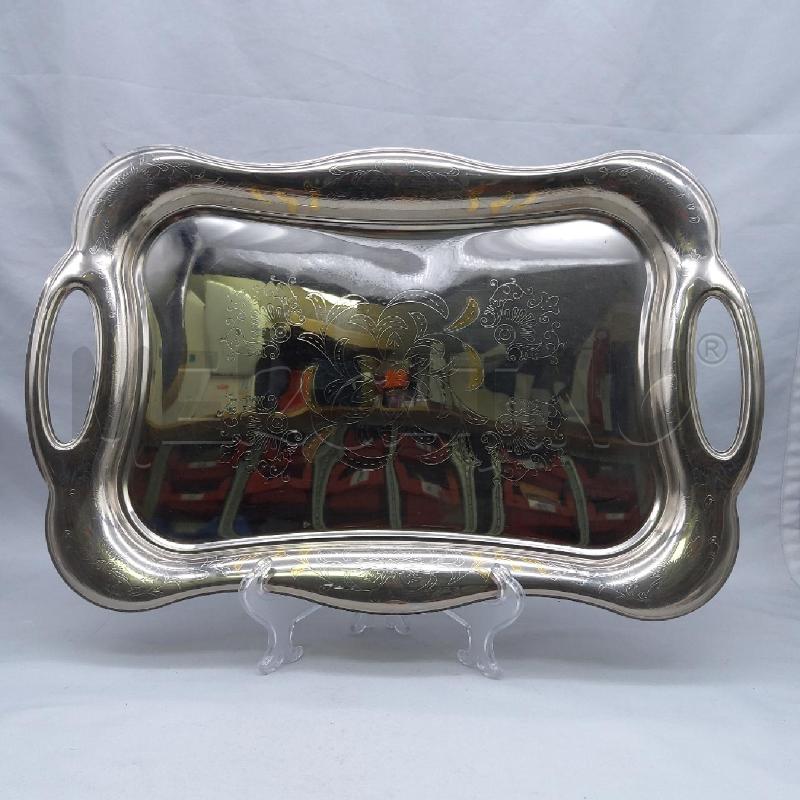 VASSOIO ACCIAIO INOX MANCHESTER FLOREALE STILIZZATO DORATO | Mercatino dell'Usato San maurizio canavese 1