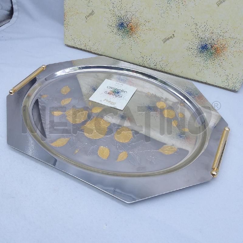 VASSOIO ACCIAIO ORO POLIEDRICO ELEGANT + SCATOLA | Mercatino dell'Usato San maurizio canavese 4