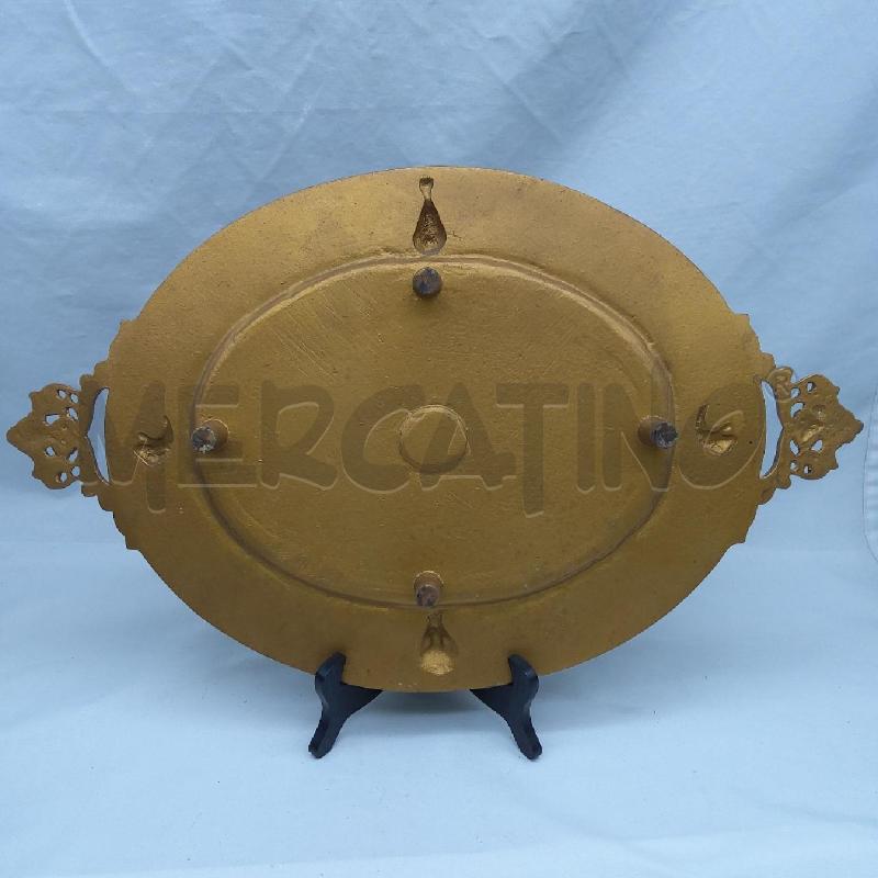 VASSOIO OVALE METALLO VERNICIATO ORO PAESAGGIO | Mercatino dell'Usato San maurizio canavese 3