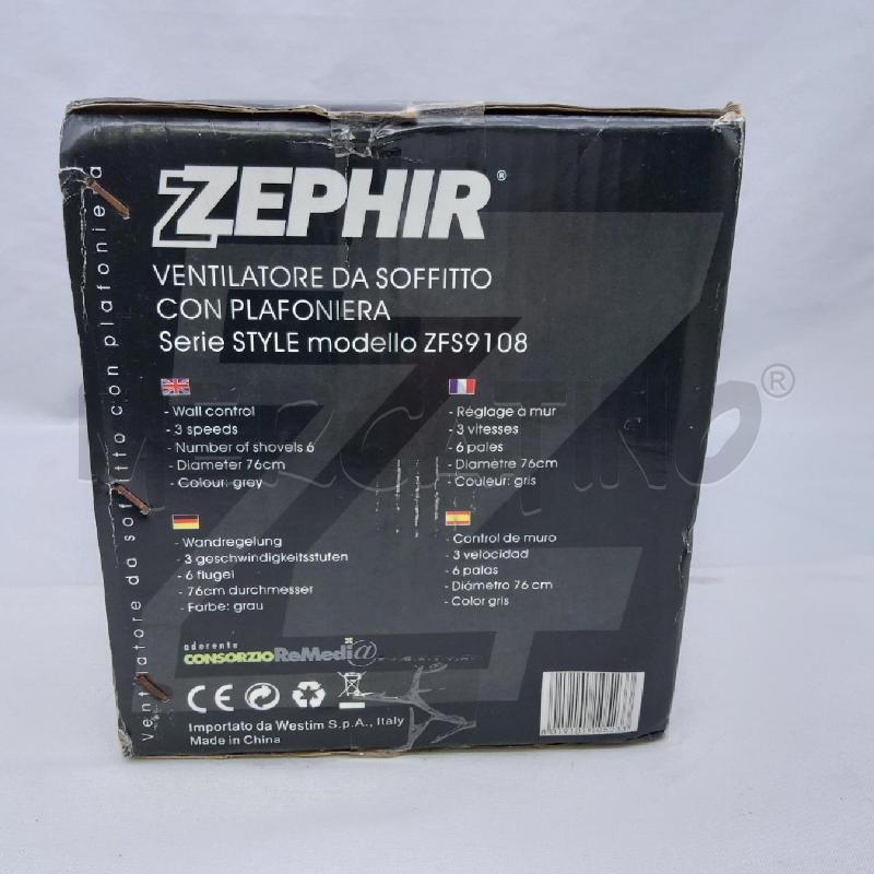 VENTILATORE SOFFITTO ZEPHIR STYLE ZFS9108 | Mercatino dell'Usato San maurizio canavese 3