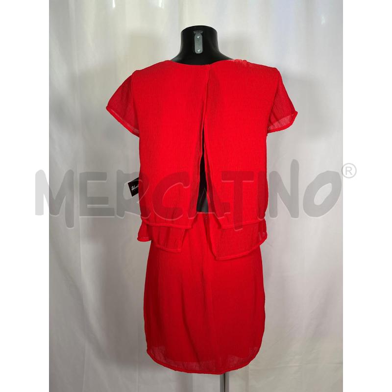 VESTITO DONNA ARMANI EXCHANGE ROSSO EFFETTO CREPE BALZE | Mercatino dell'Usato San maurizio canavese 3