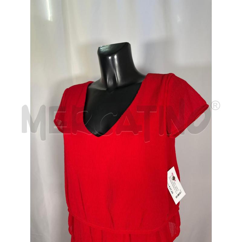 VESTITO DONNA ARMANI EXCHANGE ROSSO EFFETTO CREPE BALZE | Mercatino dell'Usato San maurizio canavese 4
