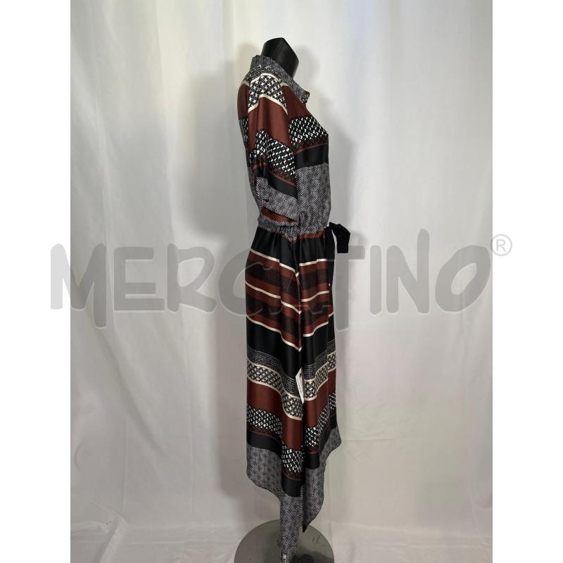 VESTITO DONNA CARACTERE FANTASIA MARRONE NERO LACCIO VITA  | Mercatino dell'Usato San maurizio canavese 2