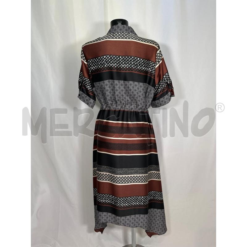 VESTITO DONNA CARACTERE FANTASIA MARRONE NERO LACCIO VITA  | Mercatino dell'Usato San maurizio canavese 3