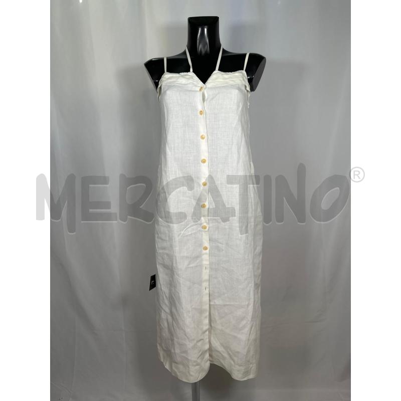 VESTITO DONNA CHRISTIAN DIOR TRICOTS LINO BIANCO SPALLINE PLISSÈ | Mercatino dell'Usato San maurizio canavese 1