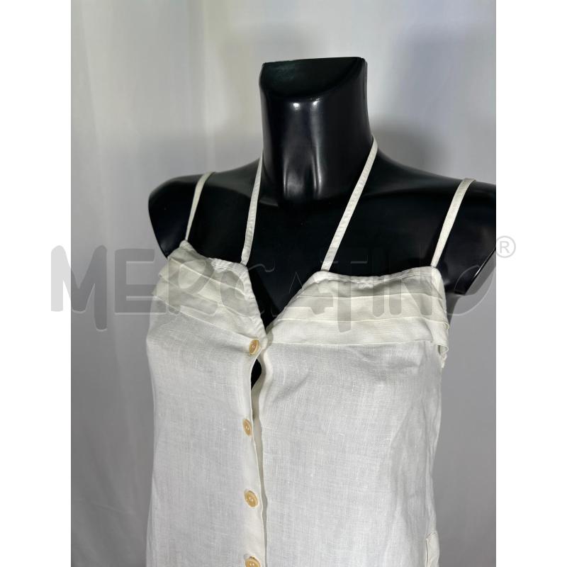 VESTITO DONNA CHRISTIAN DIOR TRICOTS LINO BIANCO SPALLINE PLISSÈ | Mercatino dell'Usato San maurizio canavese 4