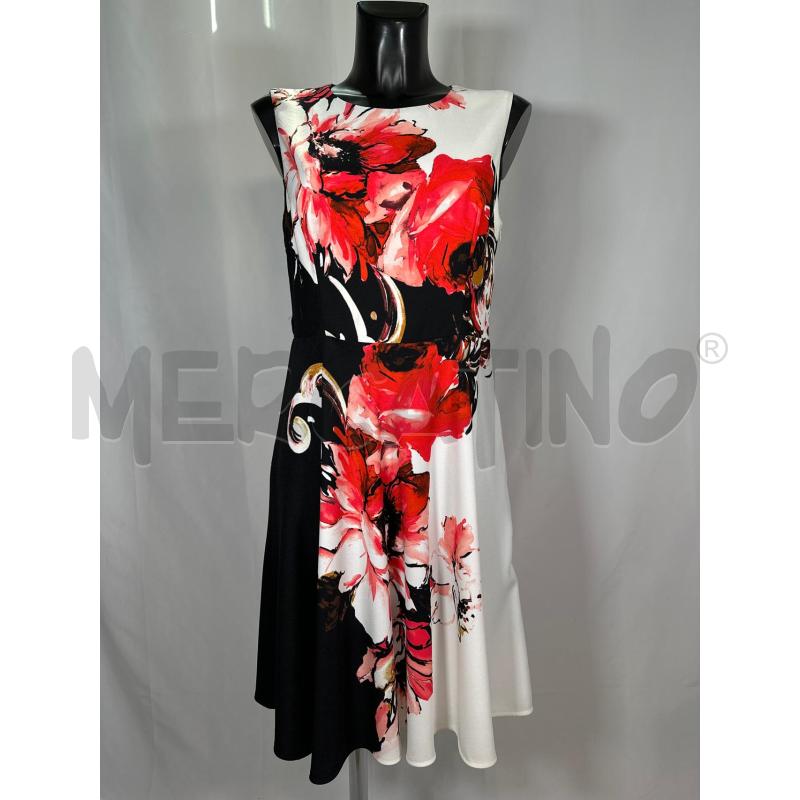 VESTITO DONNA EDAS NERO GONNA BNC FIORI FUCSIA | Mercatino dell'Usato San maurizio canavese 1