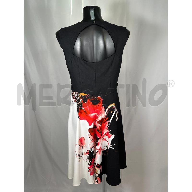 VESTITO DONNA EDAS NERO GONNA BNC FIORI FUCSIA | Mercatino dell'Usato San maurizio canavese 3