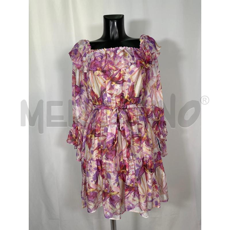 VESTITO DONNA LIU JO BIANCO FANTASIA FLOREALE VIOLA  | Mercatino dell'Usato San maurizio canavese 1