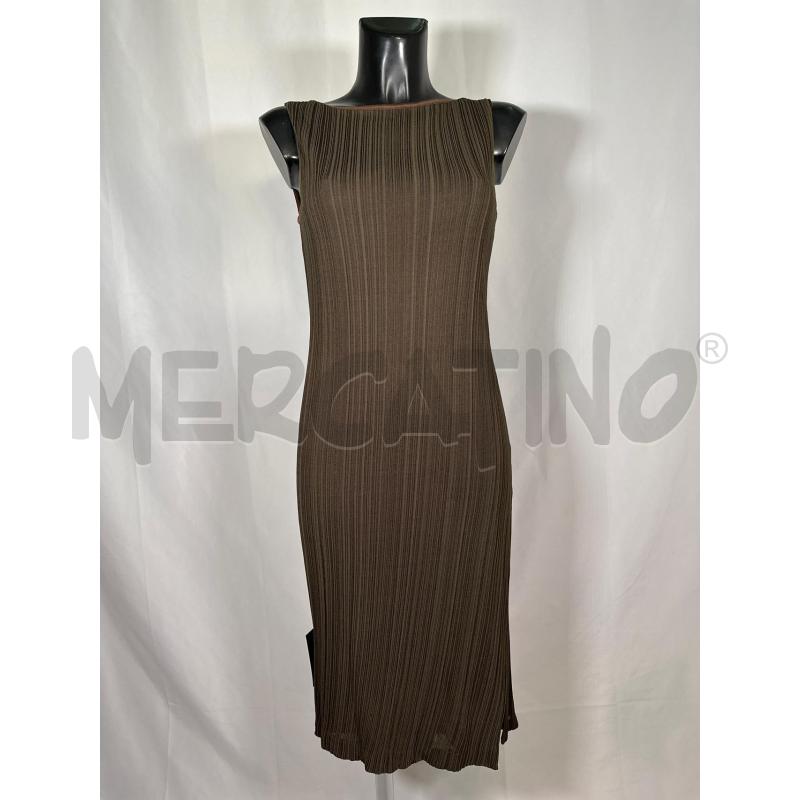 VESTITO DONNA MAXMARA VERDE PLISSÈ INTERNO MARRONE  | Mercatino dell'Usato San maurizio canavese 1
