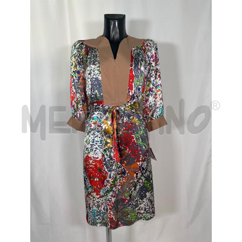 VESTITO DONNA STEFANEL SETA BANDA MARRO FIORI ROSSO LACCIO | Mercatino dell'Usato San maurizio canavese 1